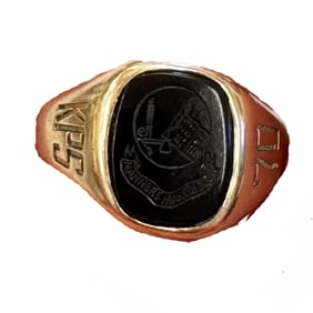Two 10K Gold Mens Intaglio Rings
