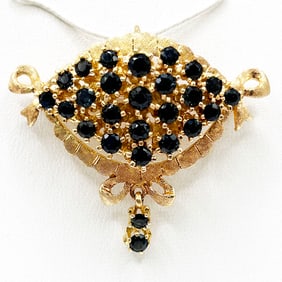 14K Gold Sapphire Pin or Pendant