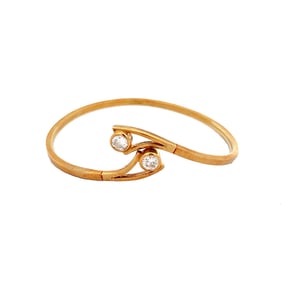 14K Gold Diamond Bypass Bracelet