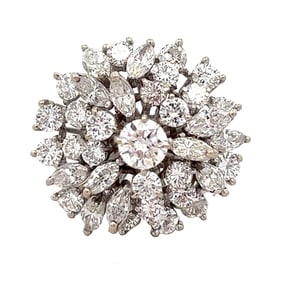 14K Gold 4.50ct Round and Marquise Diamond Dinner Ring