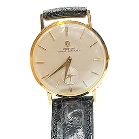 Croton Mens 18K Gold wristwatch