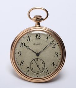 A Pocket Watch by Longines in a 14k Gold Case