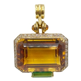 Ruud Kahle 18K Citrine Diamond Pendant