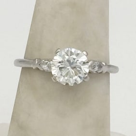 Art Deco Platinum 1.28ct Diamond Engagement Ring GIA cert
