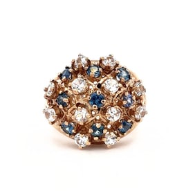 14K Sapphire Bombe Style Ring
