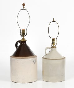 Two Stoneware Jug Table Lamps, 20th Century