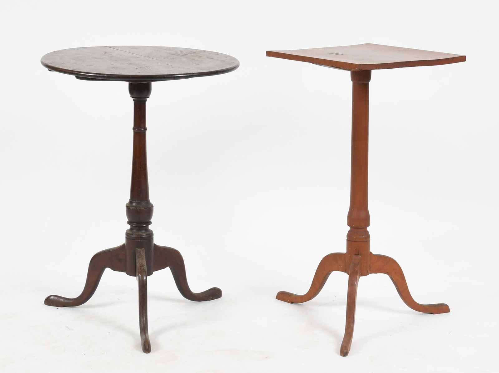 Two American Queen Anne Hardwood Candle Stands, 18th Century (1 of 12)