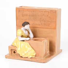 A Hand Modeled Pottery Pen Holder, 1936, Vermont Interest