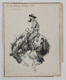 A Pen and Ink Drawing, Rodeo, Early 20th Century