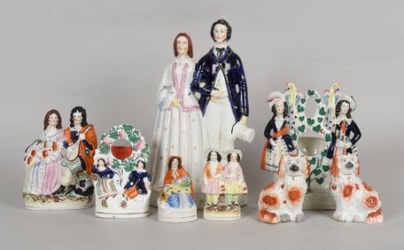 Group of Staffordshire Glazed Earthenware Pottery, 19th Century