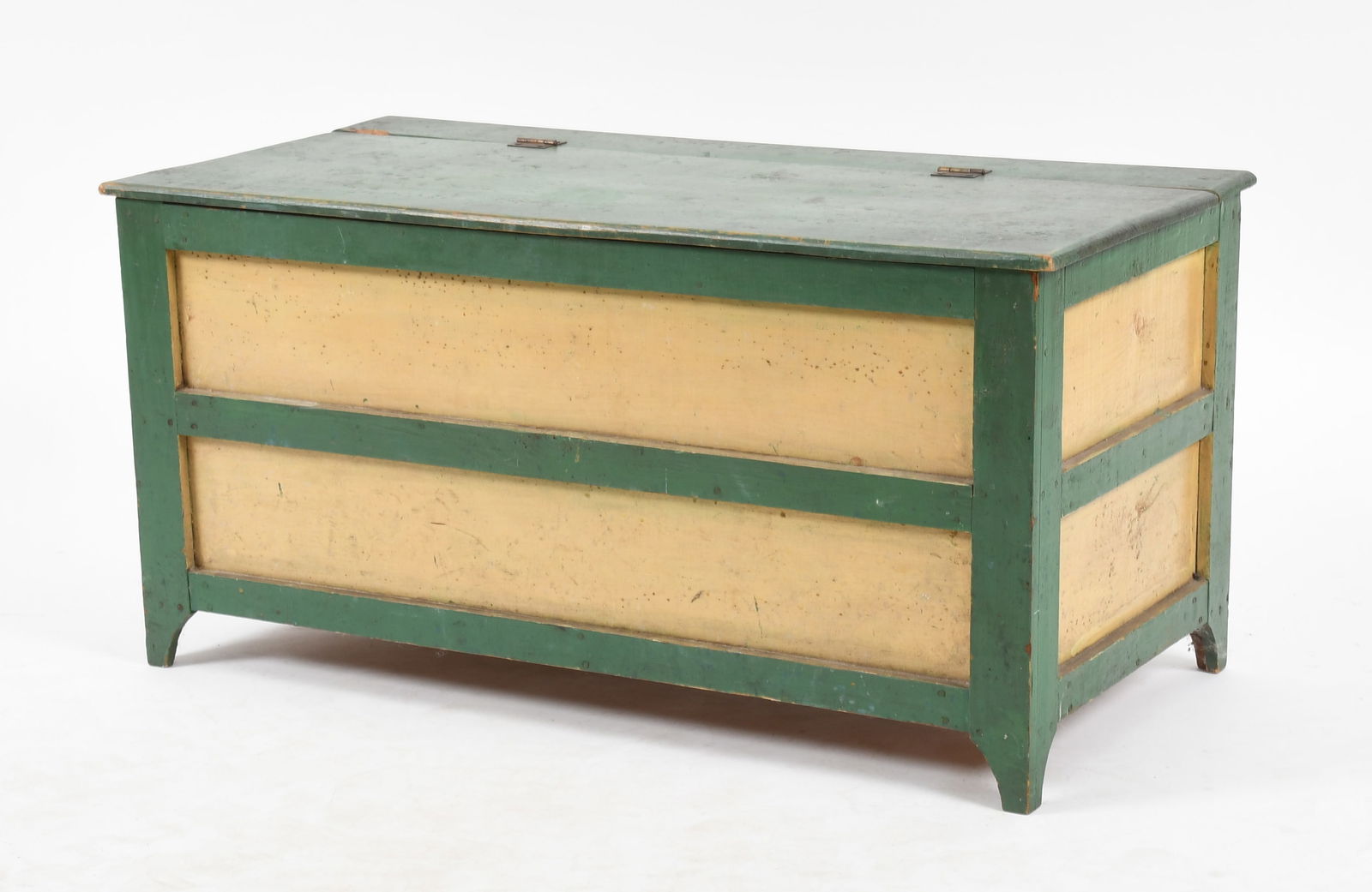 American Green and Pale Yellow-Painted Blanket Chest, Late 19th Century (1 of 7)