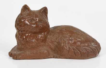 American Sewer Tile Model of a Recumbent Cat, 19th Century