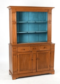 Tulip Poplar Two-Part Dutch Cupboard, Early 19th Century