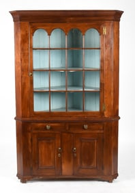 Pennsylvania Chippendale Cherry Two-Part Corner Cupboard, Circa 1800