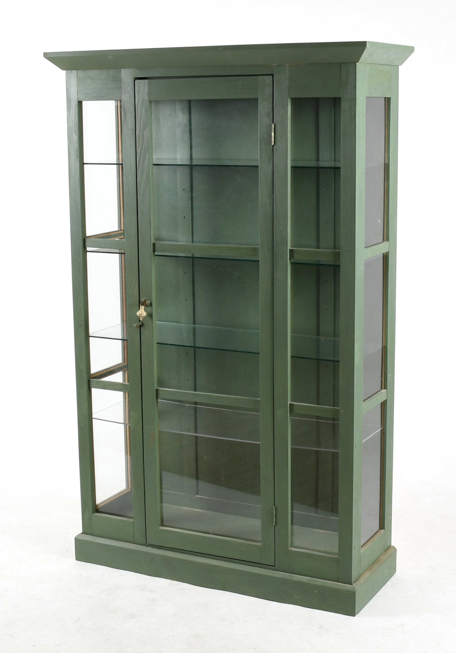 Modern Bench-Made Green-Painted Display Cabinet (1 of 7)