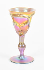 An Art Glass Goblet Signed Tiffany