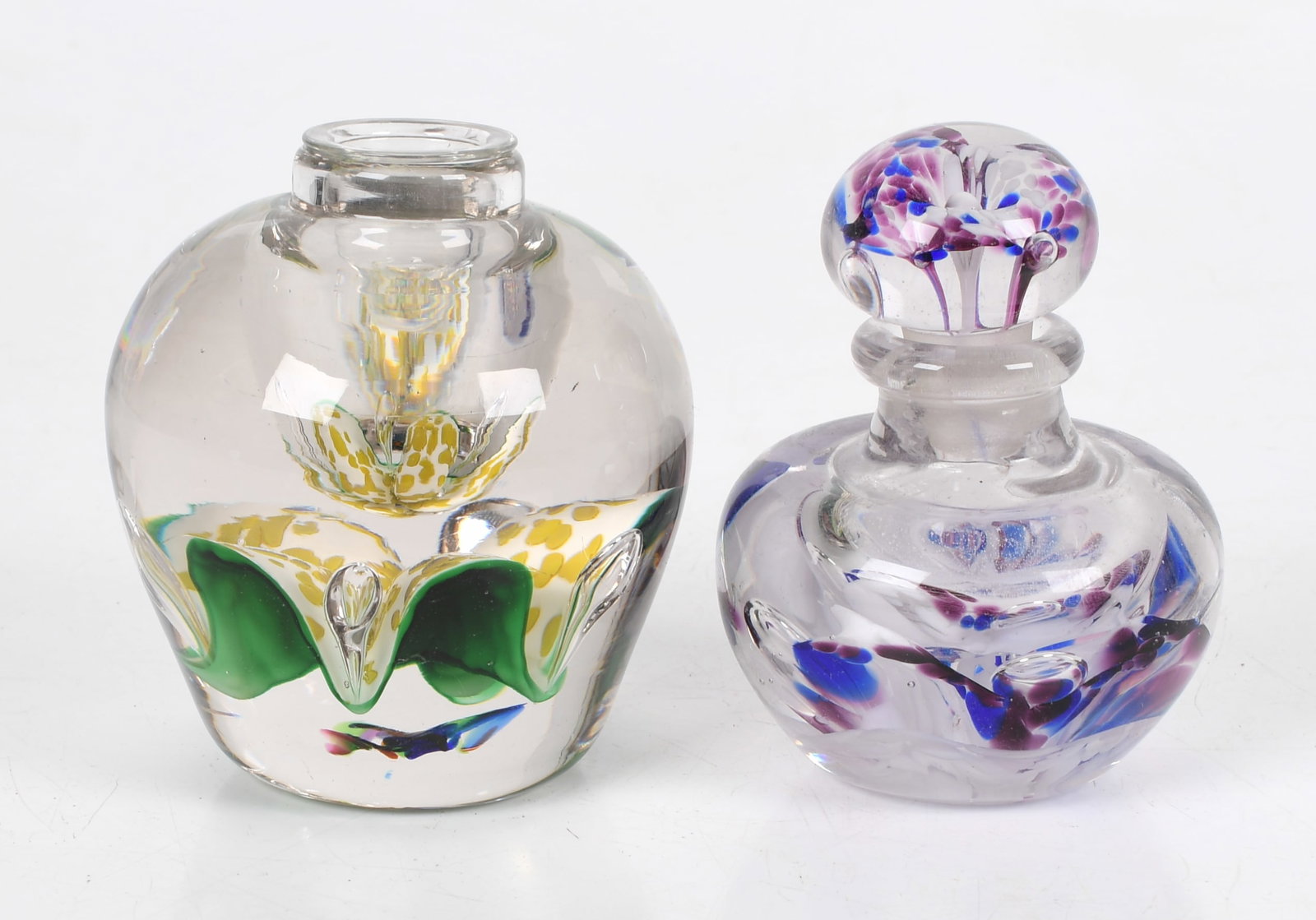 Two Art Glass Paperweight Inkwells (1 of 9)