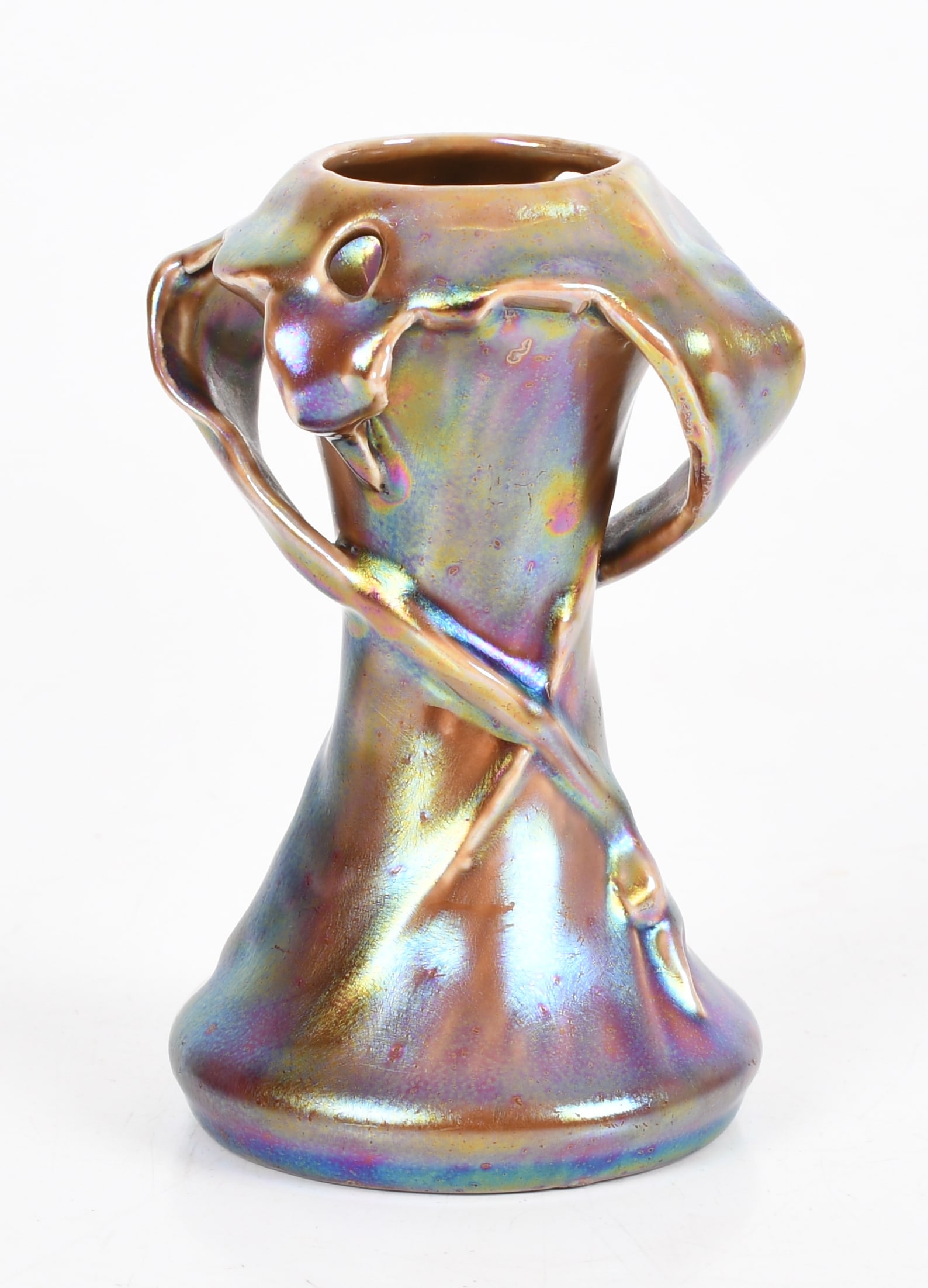 An Austrian Heliosine Ware Pottery Vase (1 of 6)