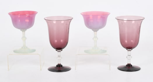 Four Dorflinger Glass Goblets