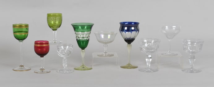 Various Antique Glass Stemware Including Dorflinger