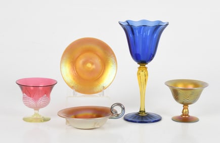 Five Pieces of Glass Including Durand