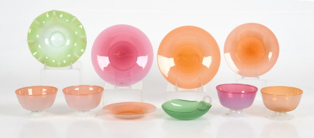 A Group of Opalescent Glass Including Dorflinger