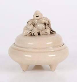A Good Japanese Satsuma Tripod Censer, 19th Century