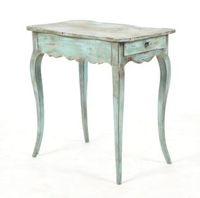 Louis XV Style Provincial Blue-Painted Side Table, 19th Century