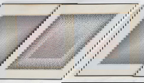 Pamela Studstill (American, b. 1954), Two Quilt Studies on Paper