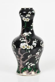A Chinese Famille Noire Porcelain Vase