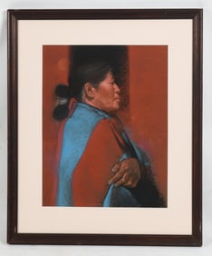 Clifford Beck, Jr. (1946 - 1995) Pastel on Paper, Woman with Blanket