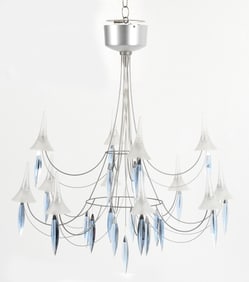 Baccarat Plume Twelve Light Chandelier, Modern