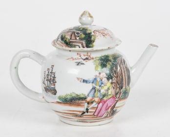 A Chinese Porcelain Teapot, Dutch Market, 18th Century
