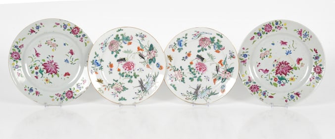 Four Chinese Porcelain Plates, Qing Dynasty