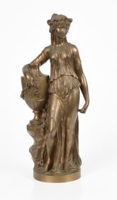 French Gilt Bronze Figure of a Vestal Virgin, After a Model by Clodion