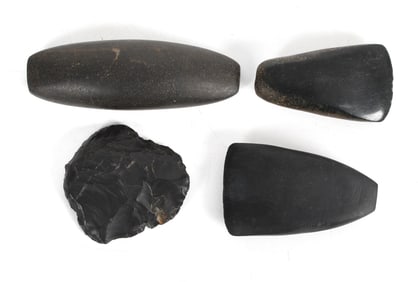 Four Pre Columbian Stone Celts