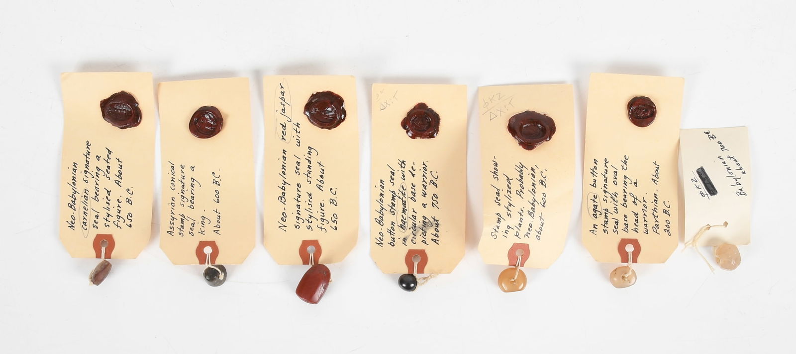 Seven Ancient Seals, Two Depicting Busts of Warriors (1 of 14)