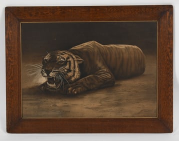 A Chromolithograph of a Tiger, c. 1900