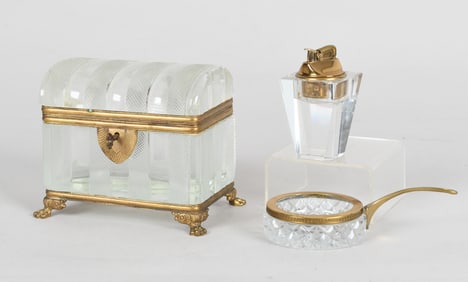 A French Cut Crystal Jewelry Casket