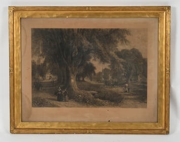 A Lithograph with Arts and Crafts Gilt Frame