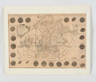 A Map of the "Great Solar Eclipse", Published 1748