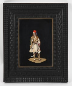 A Pietre Dure Plaque by Cedare Pelli, Florence, c. 1850