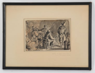A Late 17th Century Bistre Wash Drawing