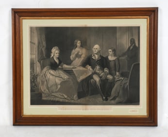 An Engraving after Christian Schussele - "Washington and his Family"
