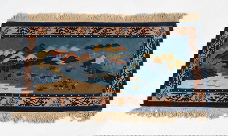 Chinese Pictorial Rug, 20th Century, 2ft 7in x 5ft