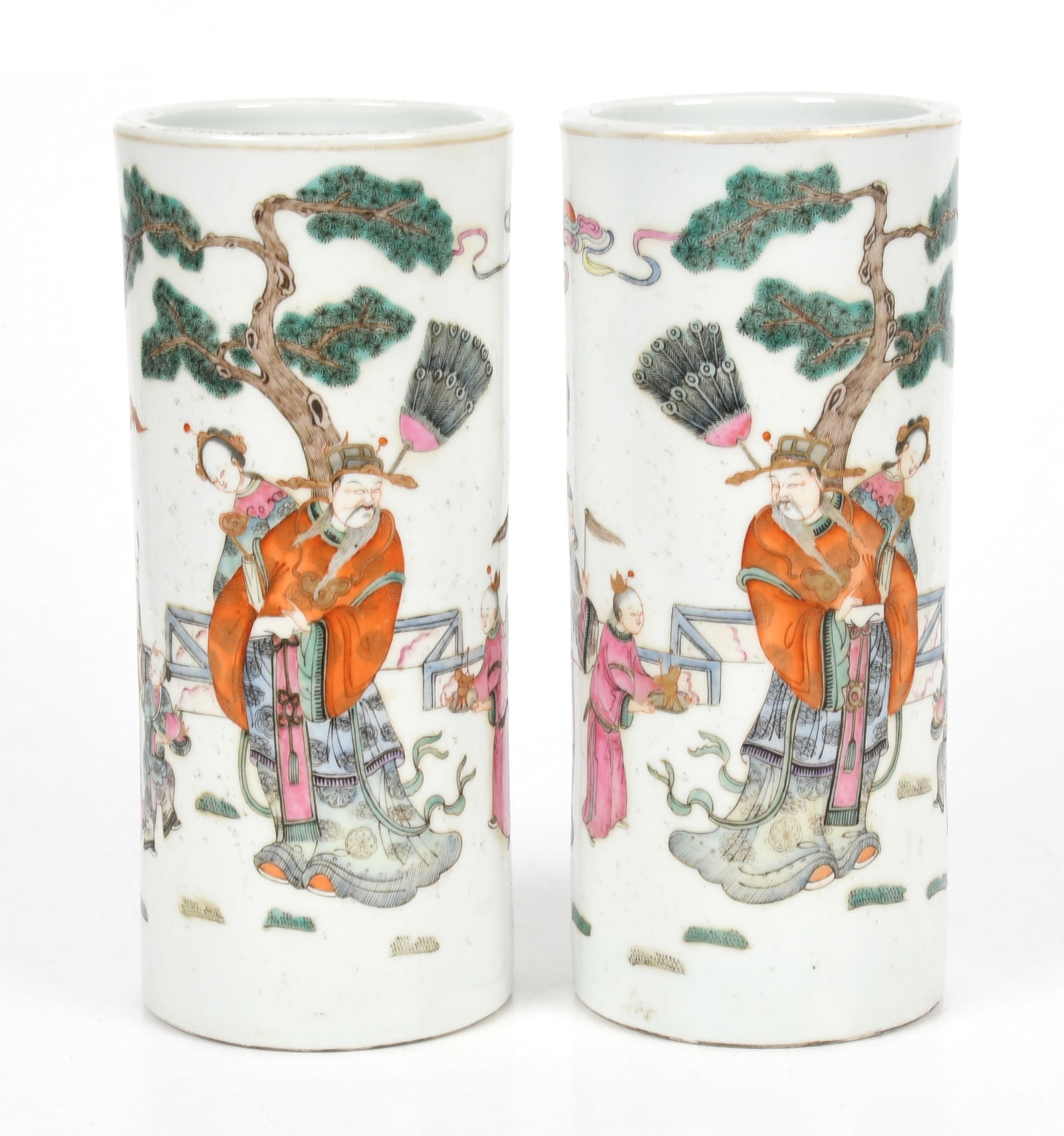 A Pair of Chinese Porcelain Brush Pots (1 of 7)