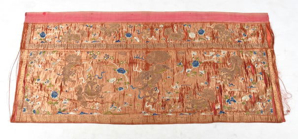 A Large Antique Chinese Silk Textile