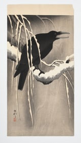 Ohara Koson (1877-1945), Woodblock Print of a Crow