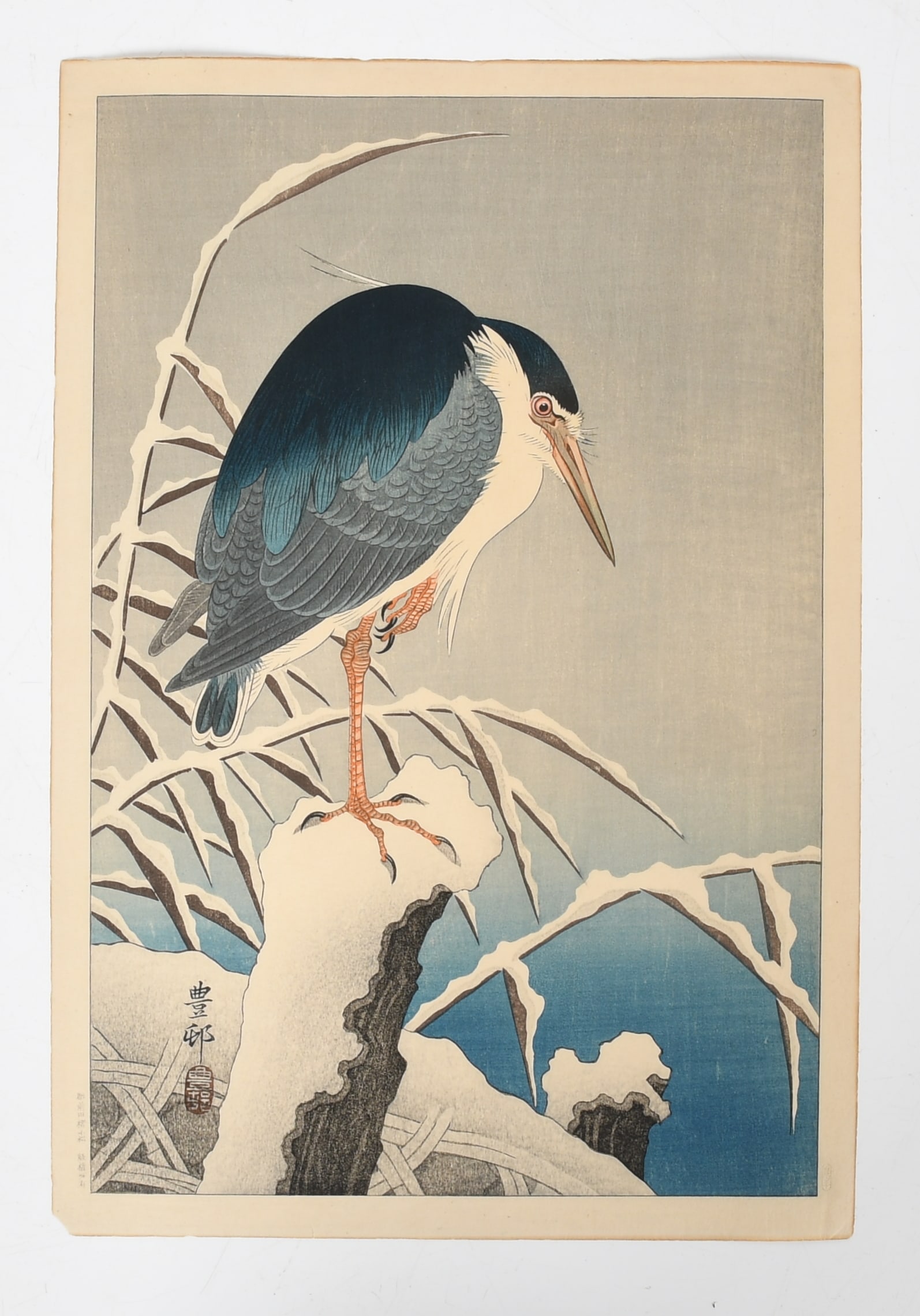 Ohara Koson (1877-1945), Woodblock Print of a Heron (1 of 5)