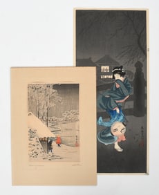 Shotei Takahashi (1871 -1945), Two Woodblock Prints